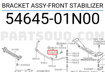 Nissan 5464501N00 BRACKET ASSY-FRONT STABILIZER