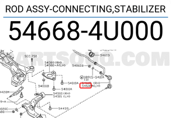 Nissan 546684U000 ROD ASSY-CONNECTING,STABILIZER