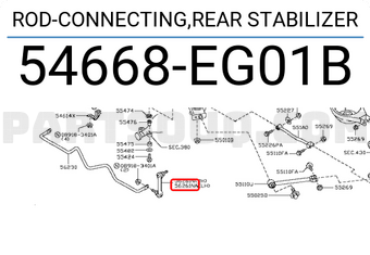 Nissan 54668EG01B ROD-CONNECTING,REAR STABILIZER