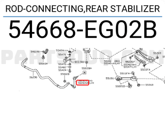 Nissan 54668EG02B ROD-CONNECTING,REAR STABILIZER