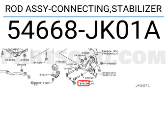 Nissan 54668JK01A ROD ASSY-CONNECTING,STABILIZER