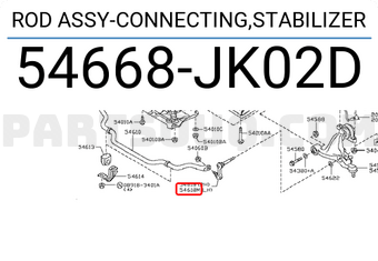 Nissan 54668JK02D ROD ASSY-CONNECTING,STABILIZER