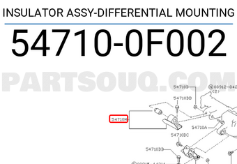 Nissan 547100F002 INSULATOR ASSY-DIFFERENTIAL MOUNTING