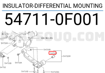 Nissan 547110F001 INSULATOR-DIFFERENTIAL MOUNTING