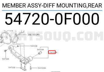 Nissan 547200F000 MEMBER ASSY-DIFF MOUNTING,REAR