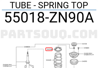 Nissan 55018ZN90A TUBE - SPRING TOP