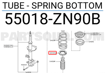 Nissan 55018ZN90B TUBE - SPRING BOTTOM