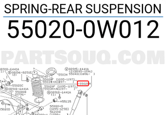 Nissan 550200W012 SPRING-REAR SUSPENSION