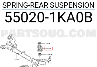 Nissan 550201KA0B SPRING-REAR SUSPENSION