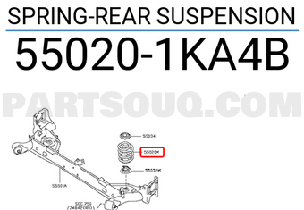 Nissan 550201KA4B SPRING-REAR SUSPENSION