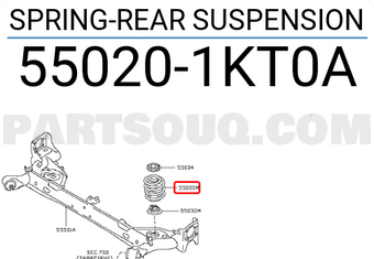 Nissan 550201KT0A SPRING-REAR SUSPENSION