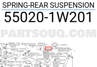Nissan 550201W201 SPRING-REAR SUSPENSION
