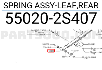 Nissan 550202S407 SPRING ASSY-LEAF,REAR