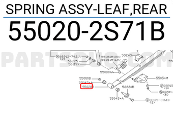 Nissan 550202S71B SPRING ASSY-LEAF,REAR