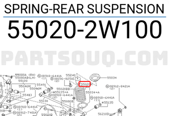 Nissan 550202W100 SPRING-REAR SUSPENSION