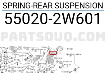 Nissan 550202W601 SPRING-REAR SUSPENSION