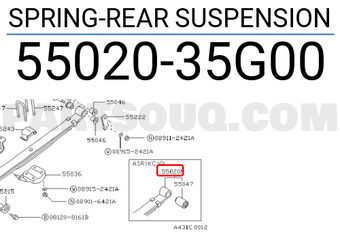 Nissan 5502035G00 SPRING-REAR SUSPENSION