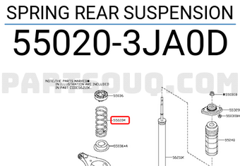 Nissan 550203JA0D SPRING REAR SUSPENSION