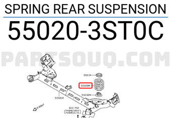 Nissan 550203ST0C SPRING REAR SUSPENSION