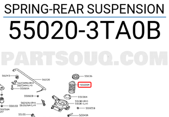 Nissan 550203TA0B SPRING-REAR SUSPENSION