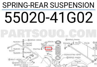 Nissan 5502041G02 SPRING-REAR SUSPENSION
