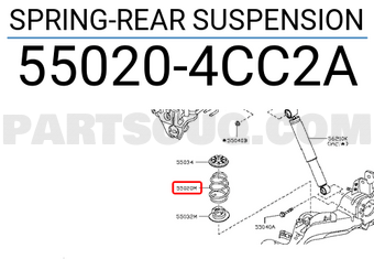 Nissan 550204CC2A SPRING-REAR SUSPENSION