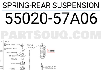 Nissan 5502057A06 SPRING-REAR SUSPENSION