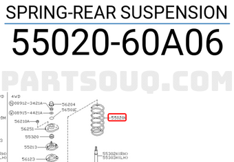 Nissan 5502060A06 SPRING-REAR SUSPENSION