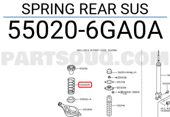 Nissan 550206GA0A SPRING REAR SUS