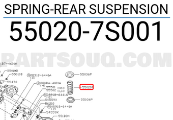 Nissan 550207S001 SPRING-REAR SUSPENSION