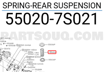 Nissan 550207S021 SPRING-REAR SUSPENSION