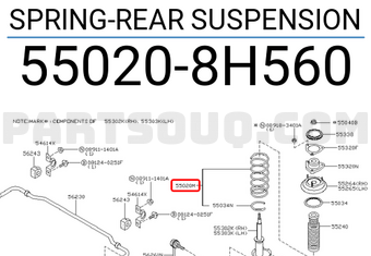 Nissan 550208H560 SPRING-REAR SUSPENSION