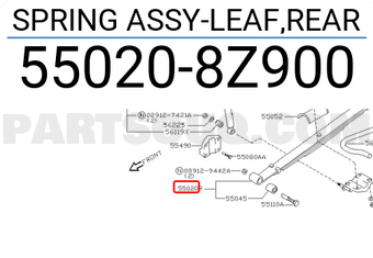 Nissan 550208Z900 SPRING ASSY-LEAF,REAR