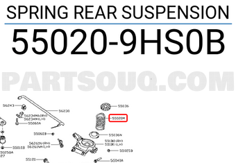 Nissan 550209HS0B SPRING REAR SUSPENSION