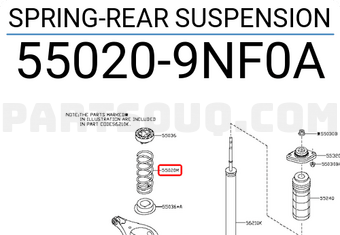 Nissan 550209NF0A SPRING-REAR SUSPENSION