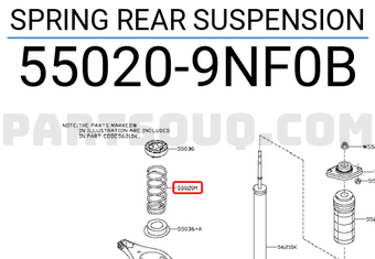 Nissan 550209NF0B SPRING REAR SUSPENSION