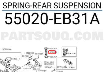 Nissan 55020EB31A SPRING-REAR SUSPENSION