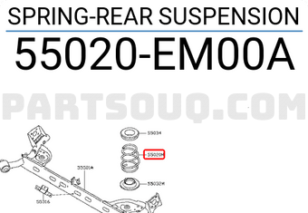 Nissan 55020EM00A SPRING-REAR SUSPENSION