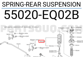 Nissan 55020EQ02B SPRING-REAR SUSPENSION