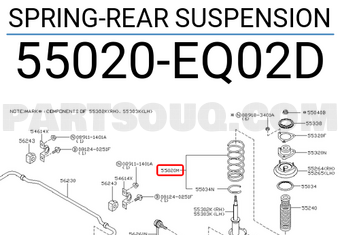 Nissan 55020EQ02D SPRING-REAR SUSPENSION