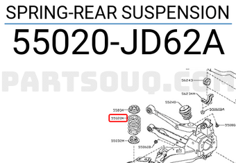 Nissan 55020JD62A SPRING-REAR SUSPENSION