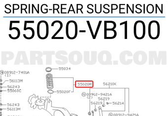 Nissan 55020VB100 SPRING-REAR SUSPENSION