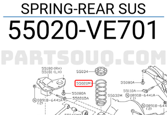 Nissan 55020VE701 SPRING-REAR SUS