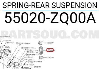 Nissan 55020ZQ00A SPRING-REAR SUSPENSION