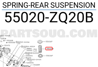 Nissan 55020ZQ20B SPRING-REAR SUSPENSION