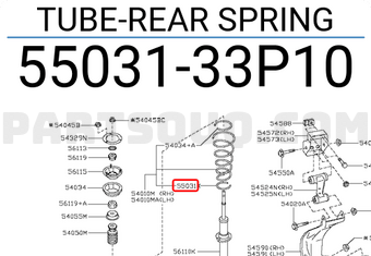 Nissan 5503133P10 TUBE-REAR SPRING