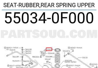 Nissan 550340F000 SEAT-RUBBER,REAR SPRING UPPER
