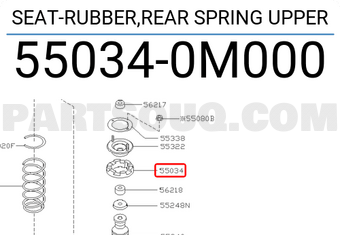 Nissan 550340M000 SEAT-RUBBER,REAR SPRING UPPER