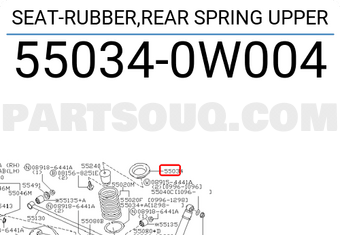 Nissan 550340W004 SEAT-RUBBER,REAR SPRING UPPER