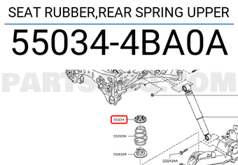 Nissan 550344BA0A SEAT RUBBER,REAR SPRING UPPER